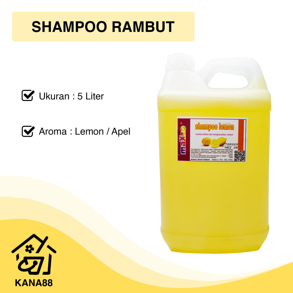 Halaman 1 Shampoo Mandi Maxzo Jerigen 5 Liter Lemon / Apel Sampo Rambut Original