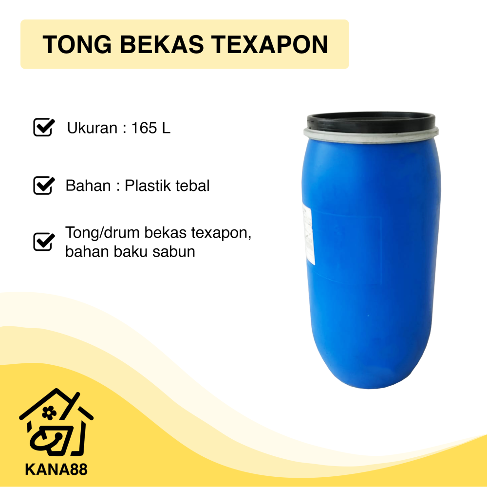 Grosir Tong/Drum Baru/Bekas Texapon 165L Tong Plastik Pengunci Tong Sampah